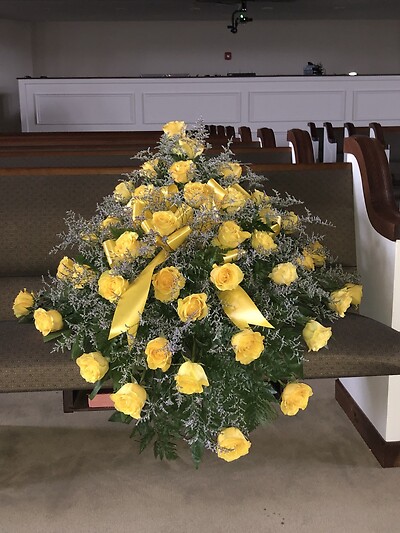 Peaceful Yellow Casket Spray